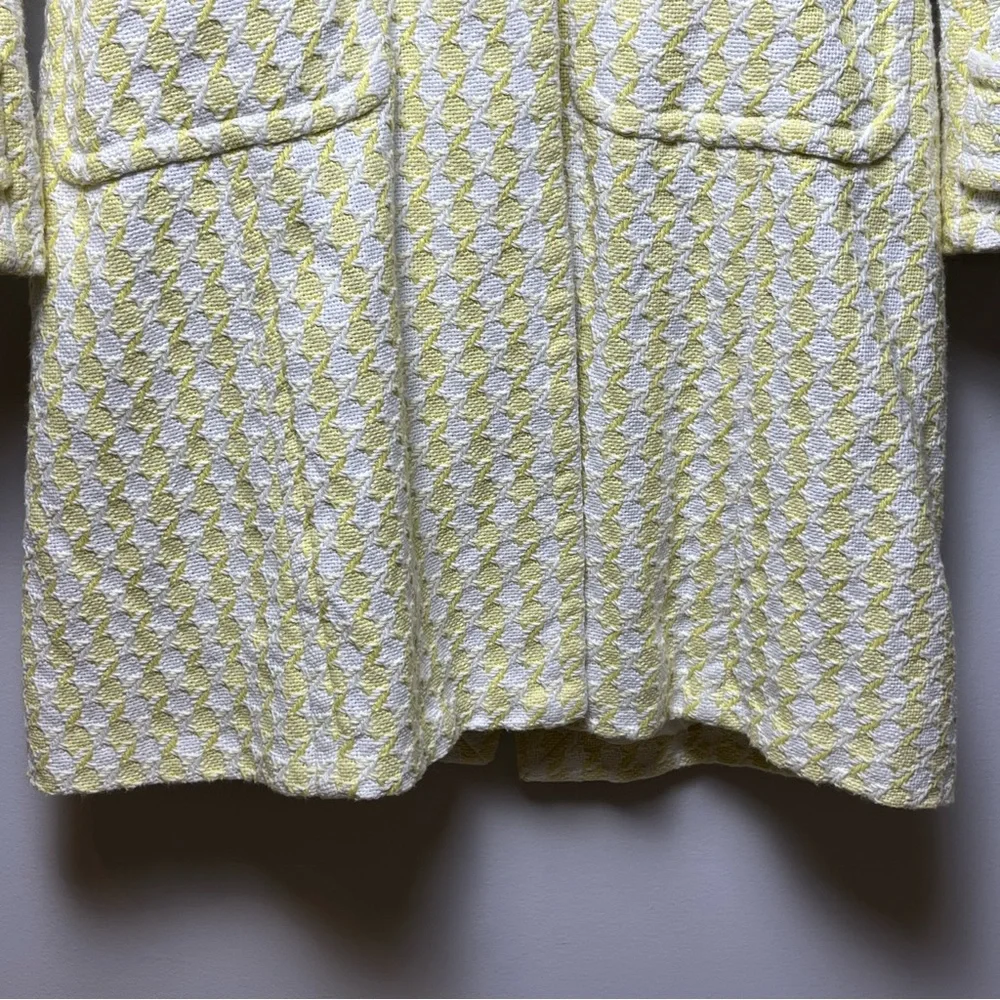 Banana Republic yellow white houndstooth coat xs - Picture 8 of 8